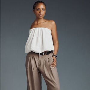 Maeve Strapless White Bubble Top NWT